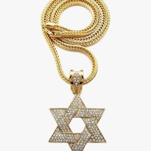 18k Gold Plated Moisonite Star Pendant Necklace 30.0 Inches